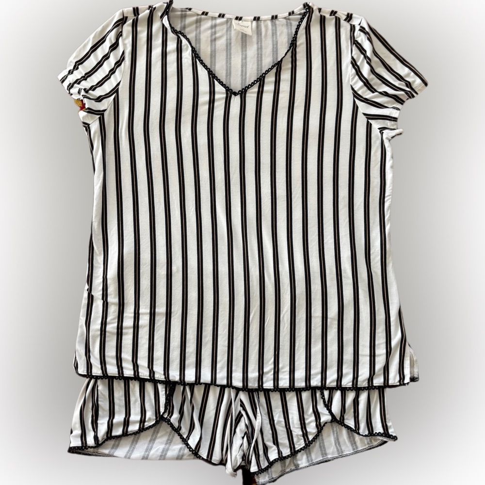 Soma Striped Black and White Pajama Set Size L